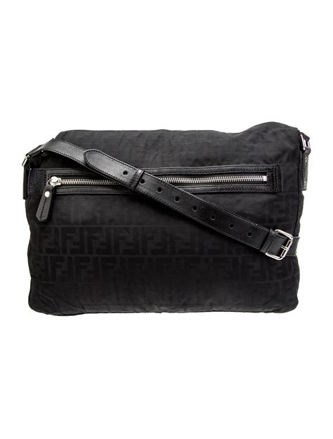 fendi messenger bag black|farfetch Fendi Messenger bags.